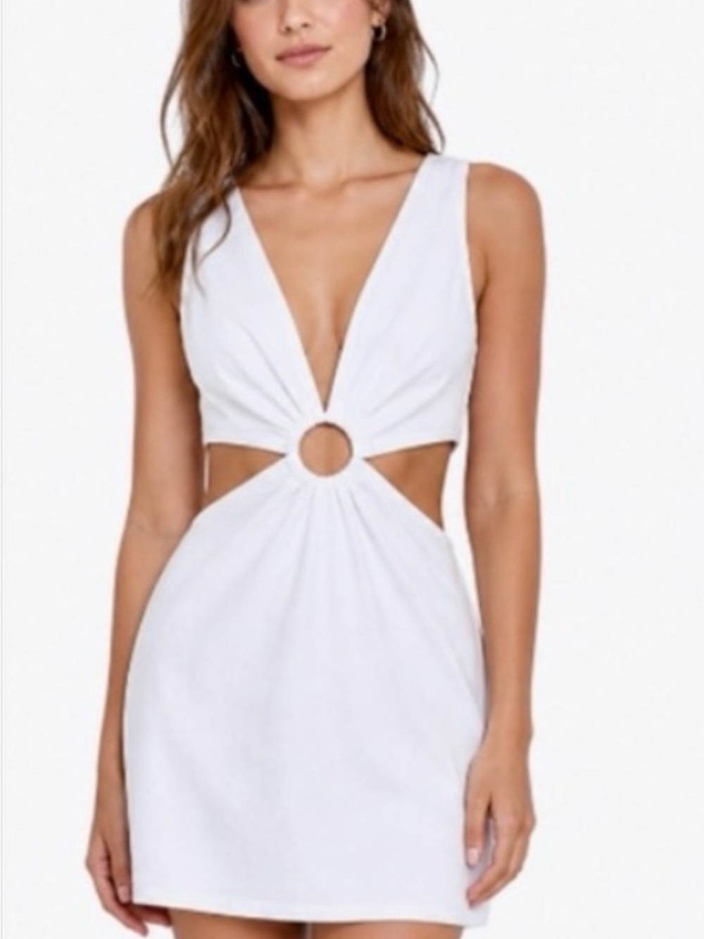 Boohoo White Sleeveless V-Neck Sheath Dress NWT  Size 0